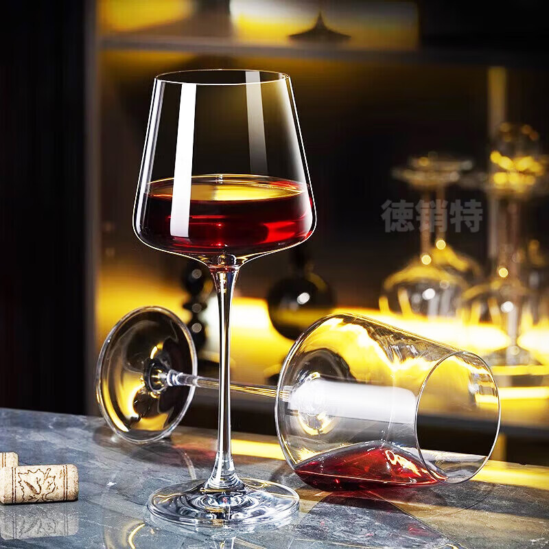 Depinte Crystal Red Wine Glass Rotating Decanter Goblet Wine Glass Home Light Luxury High-end Creative Wine Set 6 Crystal 425ml Red Wine Glass Silver Diamond Cup Holder Decanter