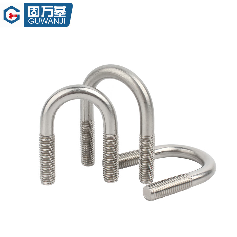 Guwanji 304/316 stainless steel U-shaped screw U-shaped clamp bolt fixed pipe clamp clamp M6M8M10M12-M24 M6x102 5 pieces 304