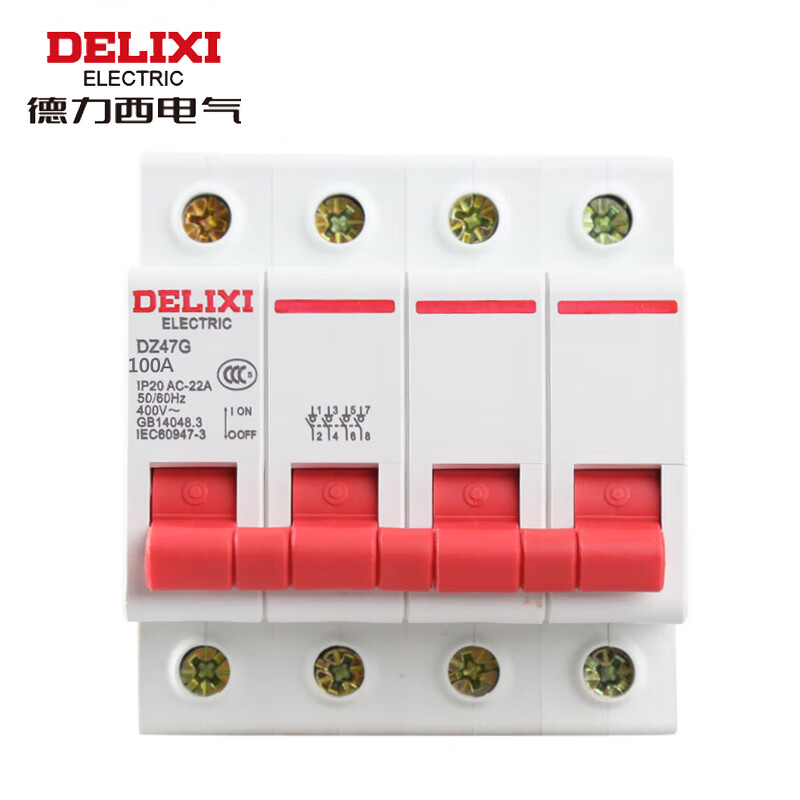 Delixi Electric small isolation switch modular main switch micro circuit breaker DZ47G-4P-100A