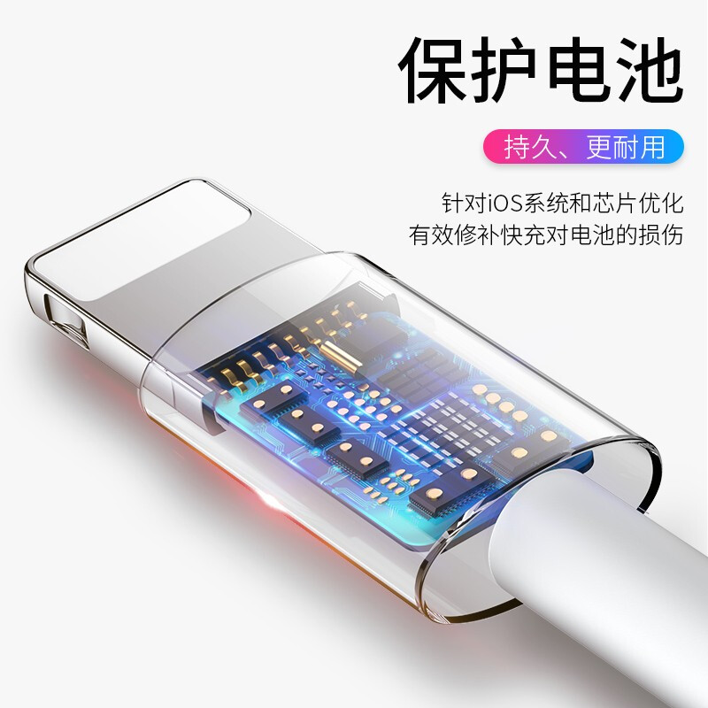 Mixiang Apple charging cable for live broadcast, extended iPhone data cable, computer screen live broadcast companion, ultra-long fast charging charger cable transmission connection, suitable for Apple 8-14 USB models | 3 meters single cable