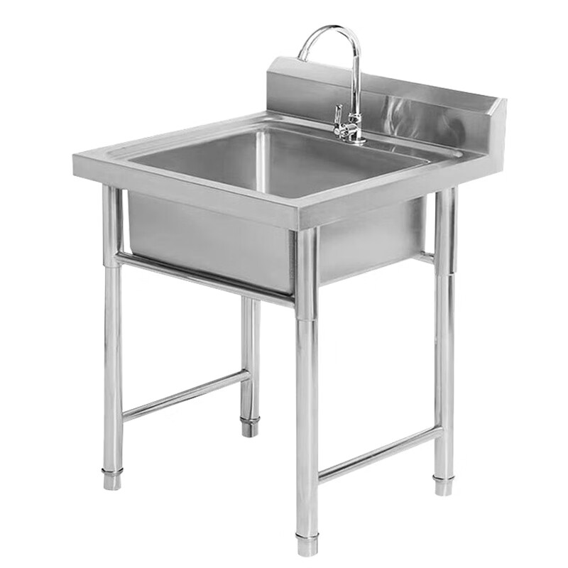 Jinshiluo commercial stainless steel sink kitchen sink dishwashing basin with bracket storage pool thickened 50*50*80 single slot K5151