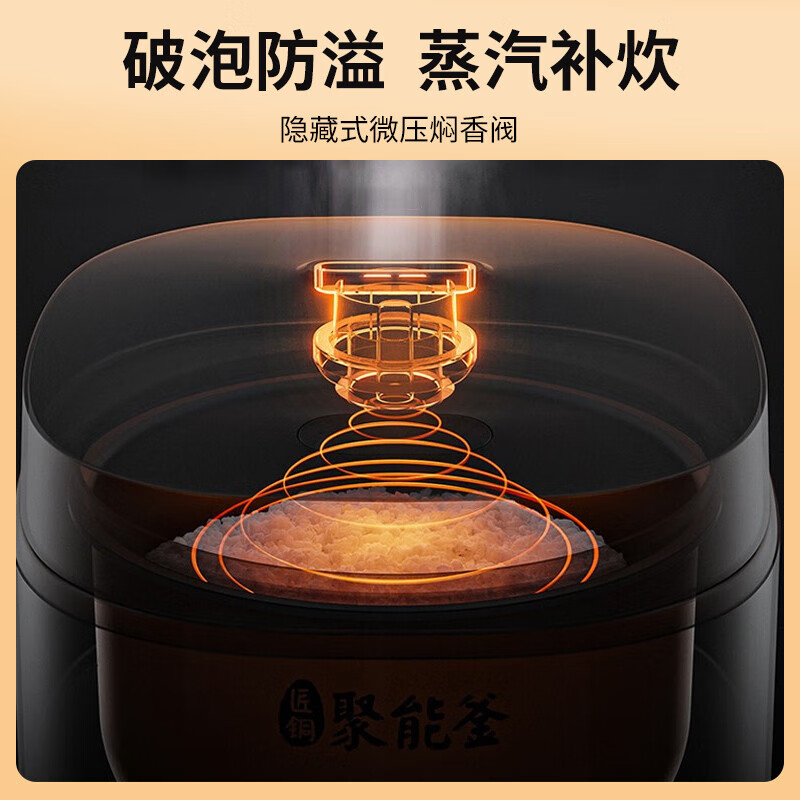 Midea household rice cooker 1-2-3-4 people firewood rice non-stick pot 3 liters 4 liters mini intelligent micro-pressure simmering rice cooker millet porridge rice cooker steaming all-in-one 25-year energy-saving model micro-pressure simmering 3L