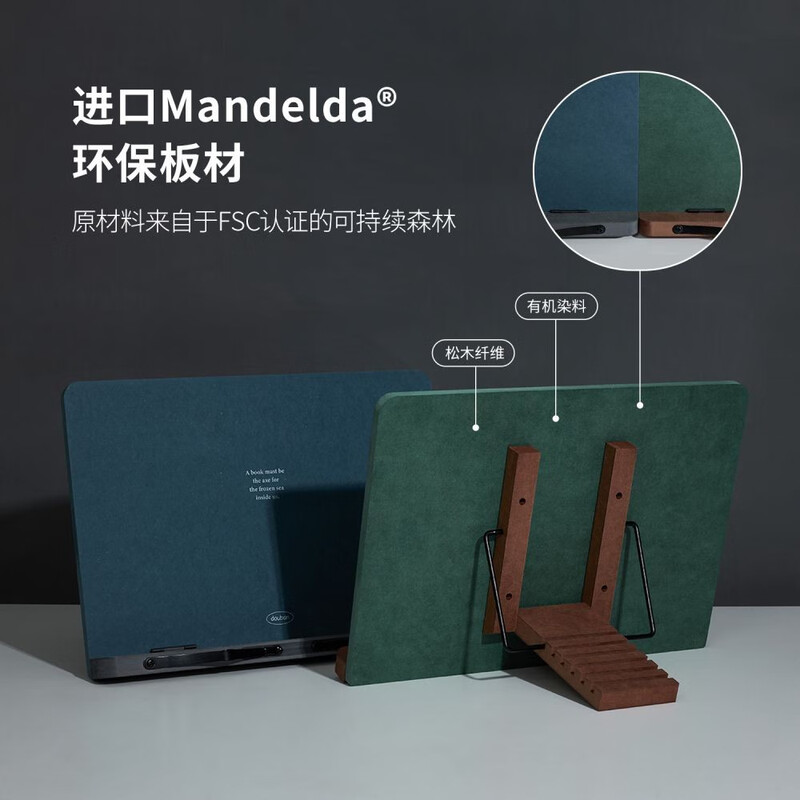 Douban Reading Stand Deep Sea Blue Adjustable Reading Stand Desktop Reading Stand Artifact for Children and Students Foldable Multi-Function Wooden Computer Tablet Stand