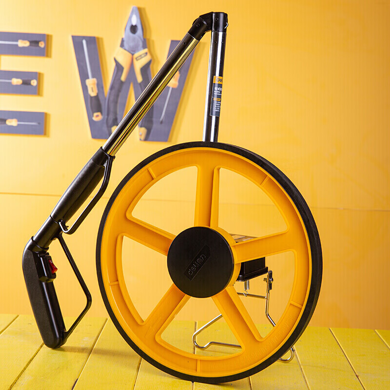 Deli roller distance meter hand-pushed roller ruler electronic digital display distance measuring wheel high-precision mechanical push ruler outdoor measurement tool DL9712 large mechanical wheel (diameter 318mm)