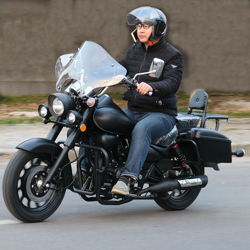 Storm Prince Motorcycle Prince Heavy Duty Motorcycle Can Be Licensed 200 Long Distance Rider Motorcycle Avenue Glide Retro Street Car Rebel White Brand New 200 Air Cooled + Disc Brake + Side Bags + 15 Upgrades