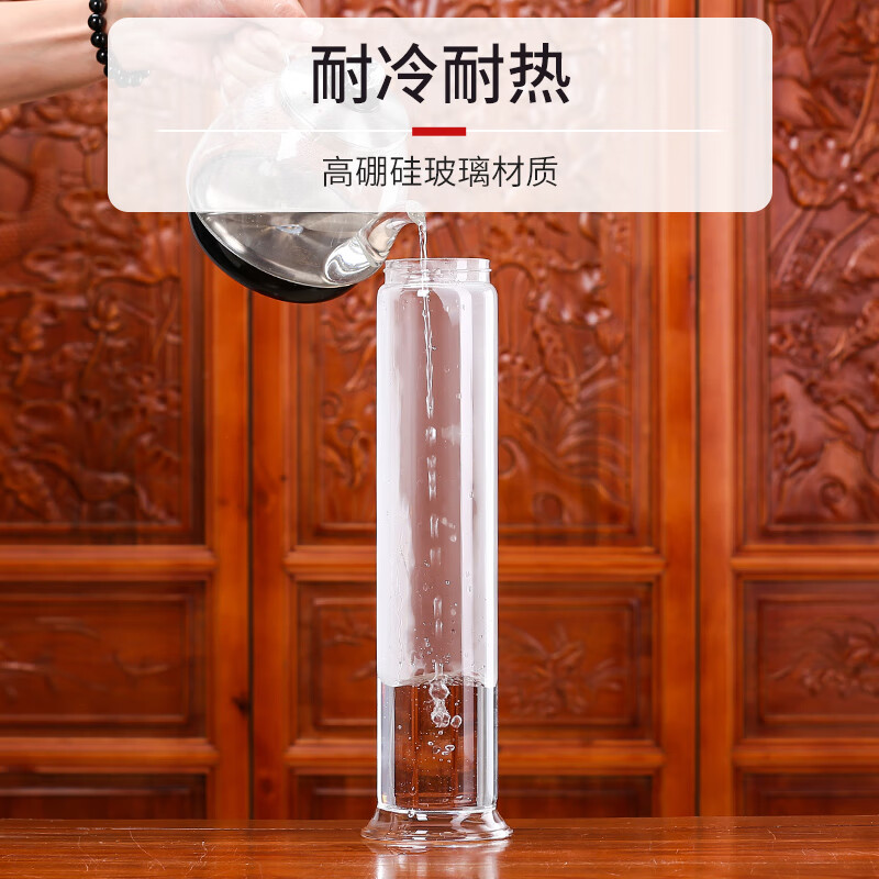 Zhifangyi high borosilicate glass wine bottle small and slender lead-free ginseng medicinal wine special wine container sealed wine making tank 5 catties single bottle gold lock buckle