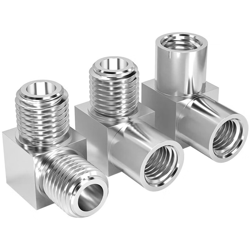 Tianzhuo Hardware 316/304 stainless steel inner and outer wire double inner wire thickened elbow pressure gauge conversion head 90 degree elbow inner and outer wire 1/2 (4 points) 304 material