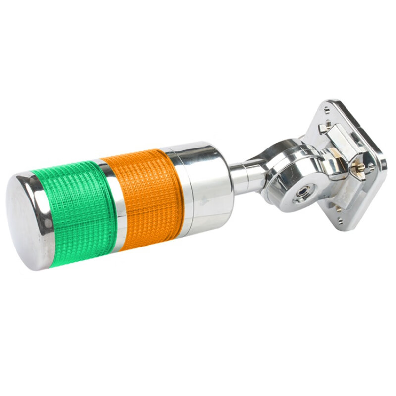 Two-color warning light square bottom LED waterproof indicator light alarm machine tool 24V two-color lighthouse 110V220V nickel-plated red and green always on x 110V