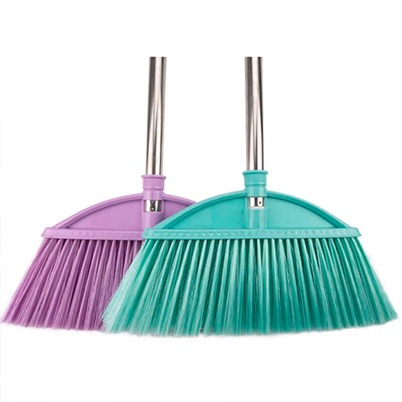 Hasdick HZL-55 hard-bristled industrial sweeping plastic broom stainless steel long-handled splicing rod hard-bristled broom cleaning floor brush cleaning broom purple