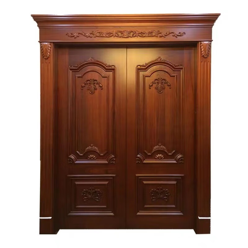 XMSJ Burmese teak pure log door Sapele indoor home door bedroom sliding door solid wood child door Burmese teak door by square