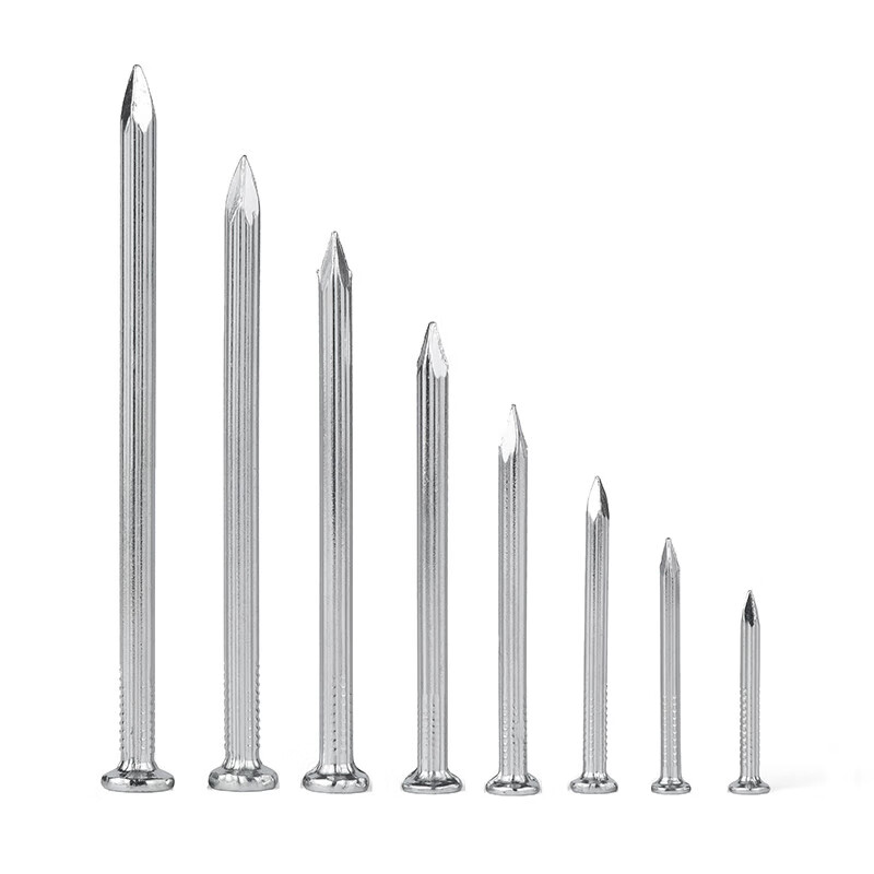 JINGGONG 55# Steel Cement Nails Steel Nails Cement Wall Nails Brick Wall Nails Concrete Nails Special Steel Nails High Strength Iron Nails 60mm Cement Nails White Zinc (A box of about 72 pcs)