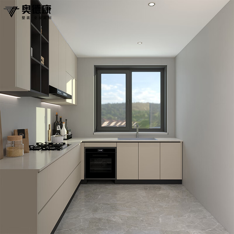 Huili's integrated kitchen cabinet furniture custom-made public housing kitchen cabinet custom-made stove whole house decoration Hong Kong measurement design deposit 1 meter