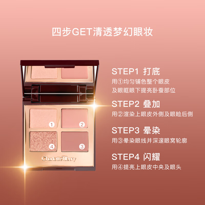CHARLOTTE TILBURY Ruth's same style four-color luxury eyeshadow palette Pillow Talk 5.2g Gentle pink brown New Year's gift for girlfriend