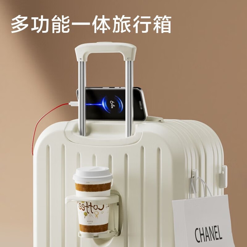 Linlanglu suitcase trolley case small boarding suitcase male and female student password box large capacity strong anti-fall leather suitcase Glacier Blue B218 upgraded thickened multi-function 24 inches