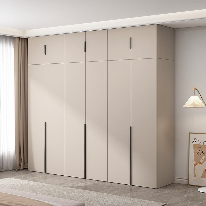 JINGTONG solid wood wardrobe bedroom home light luxury multi-door large wardrobe storage storage cabinet 5 doors 1.8m main cabinet