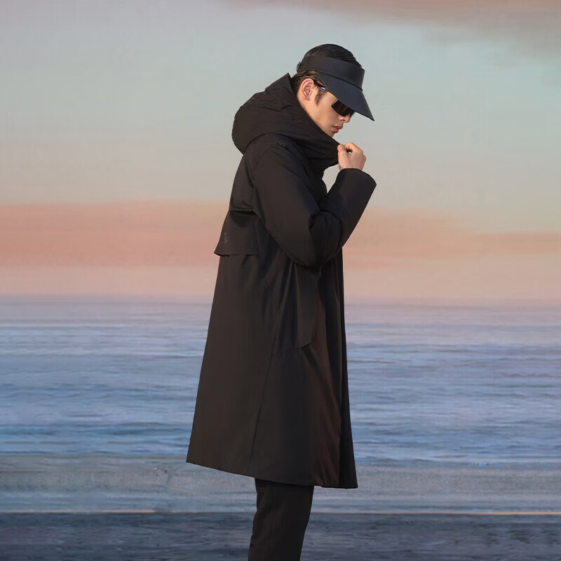 Govan style shell 4.0 seven-point luxury outdoor goose down jacket men's mid-length down jacket black 2XL