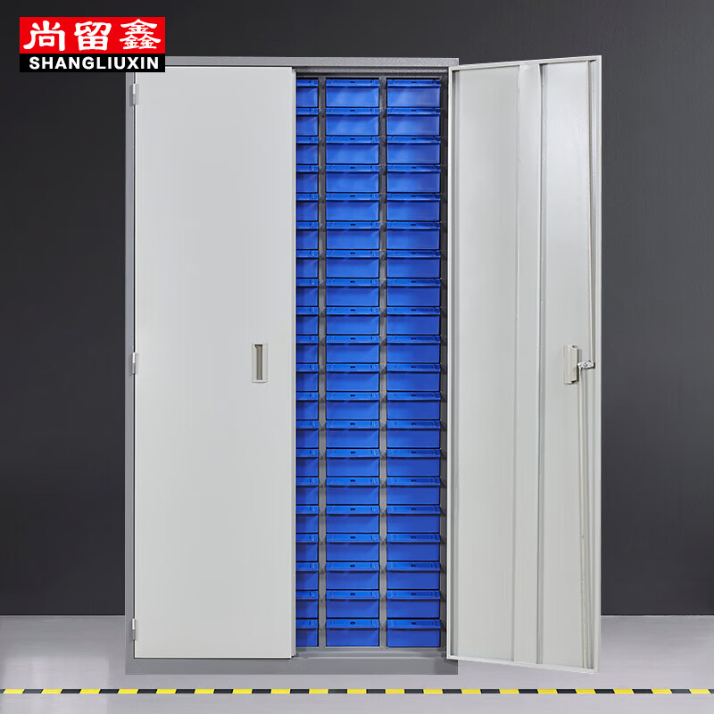 Shangliuxin parts cabinet drawer-type parts box screw classification storage cabinet electronic components material cabinet tool cabinet large 100 drawer blue box with door