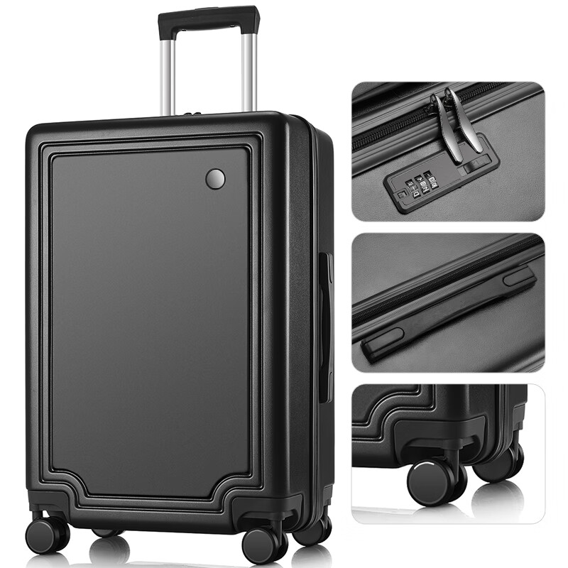 B.L.B.L suitcase 24-inch trolley case high-value travel luggage password box men and women large capacity leather box black