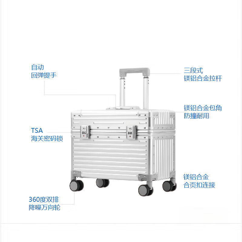 DK All Aluminum Magnesium Alloy Captain Case Business Travel Trolley Case Top Flip Camera Case Metal Photography Small Boarding Case All Aluminum Matte Noble Black Rounded Corners (With Liner) 20 Inch