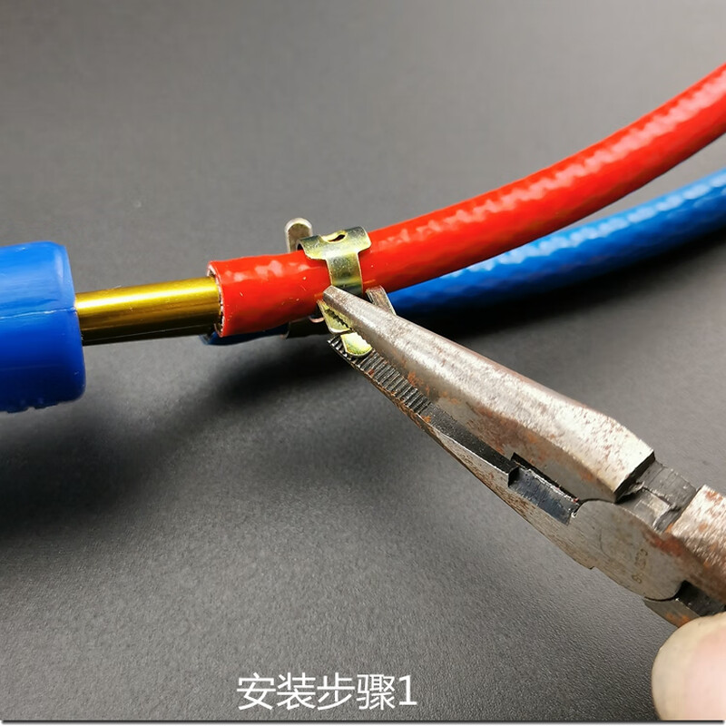 Xiali welding torch oxygen tube buckle spring clamp 2L portable welding gun small clamp throat clamp welding tool connection tracheal clamp oxygen tube 6-6.5 mm buckle/4 pcs