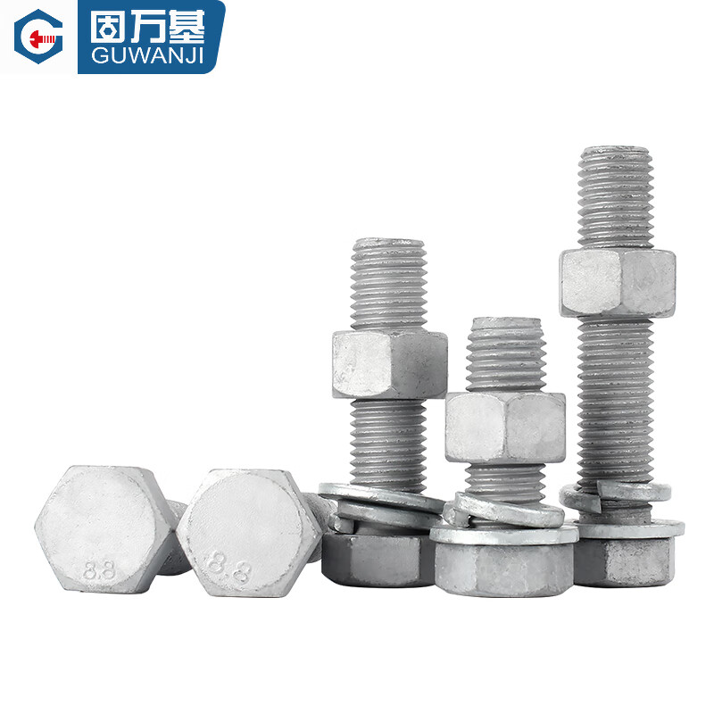 Guwanji Grade 8.8 hot-dip galvanized external hexagonal screws and nuts set complete high-strength iron tower hot-dip galvanized bolt combination M36x140 1 set