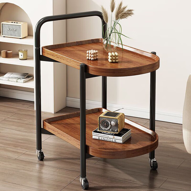 Zhuobo coffee table small table side table sofa side table coffee table dining cart storage rack BCJ02 special-shaped walnut color