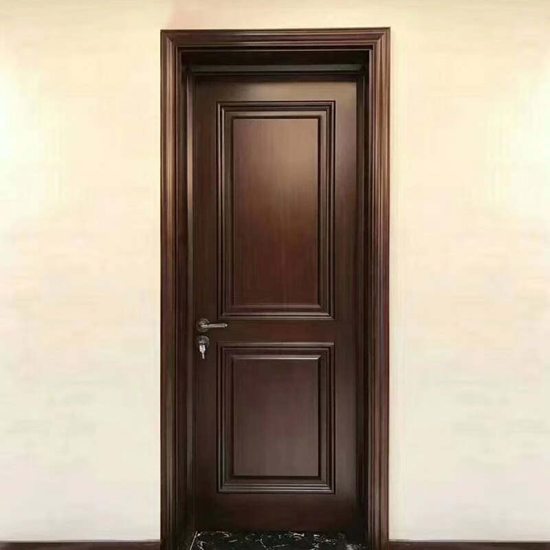 African red walnut wood door bedroom door set room interior door new Chinese style painted solid wood door whole house customization wood log customization