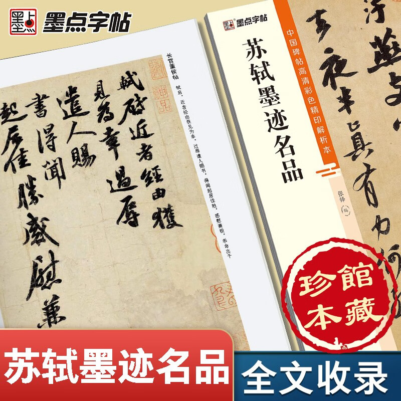 Famous calligraphy works of Su Shi/High-definition color printed analysis of Chinese inscriptions on inscriptions