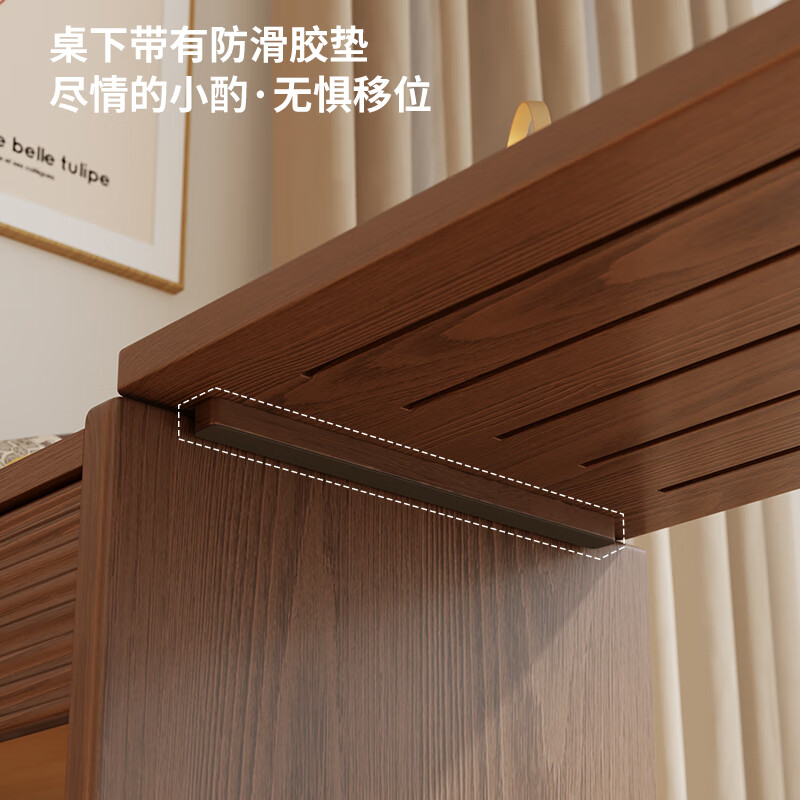 Solid wood bar table small apartment sofa side cabinet telescopic storage cabinet sideboard integrated wall island dining table 1.2 meters solid wood telescopic bar table + 1 bar chair - walnut color - installation included