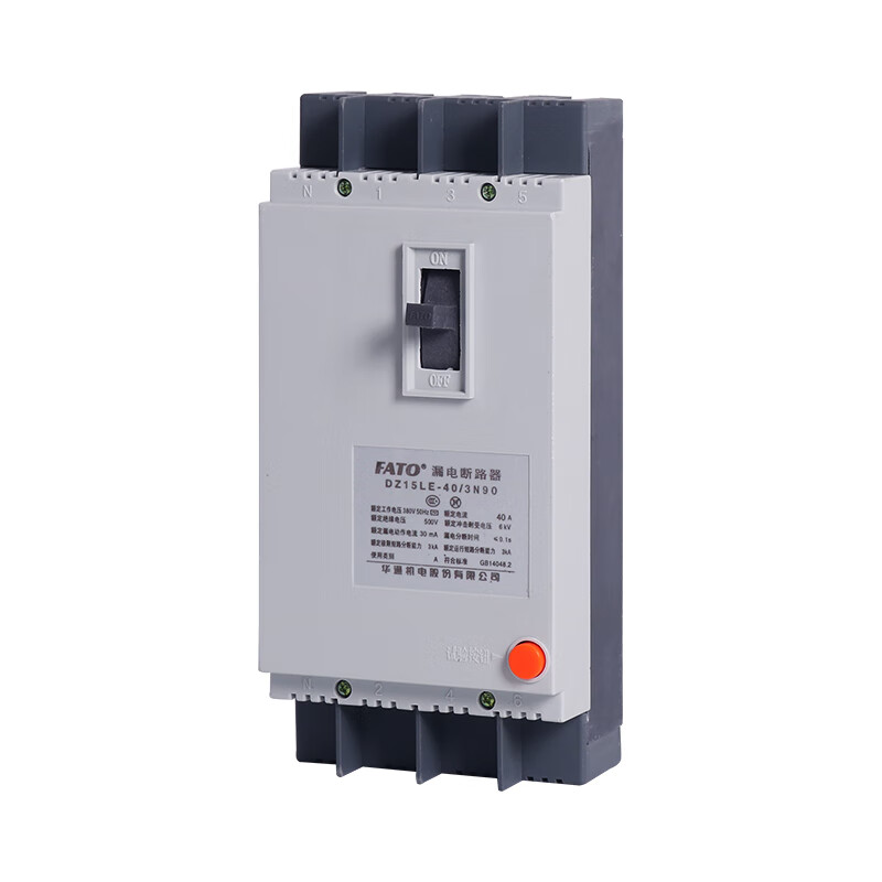 FATO Huatong 3-phase 4-wire p leakage protection 2p with leakage protection 40a circuit breaker DZ15LE air switch 100 plastic case 63a DZ15LE-100 63A 3P+N
