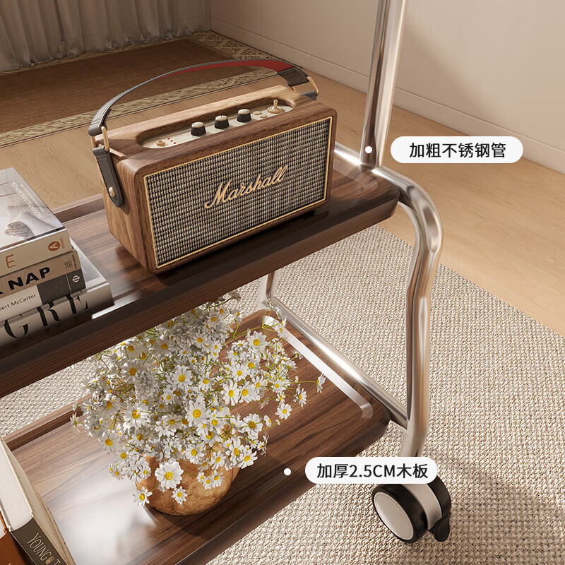 ProPre TV mobile stand 32-100 inches universal TV floor stand removable stainless steel/wood grain wheel living room bedroom TV hanging rack TV stand 32-75 inches stainless steel double layer/perforated board storage rack