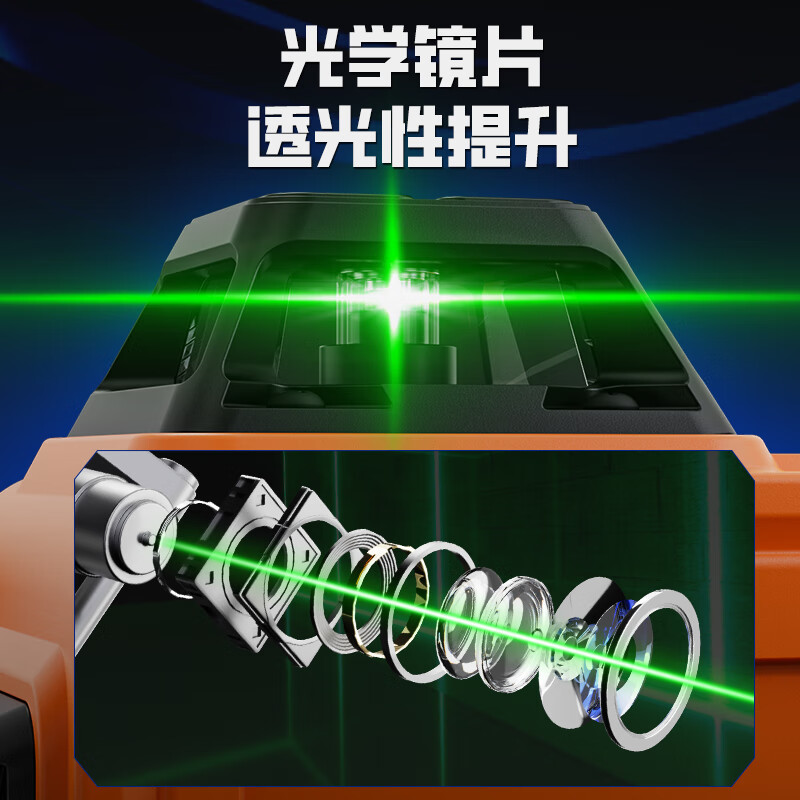 Crazy Ax German Seiko Infrared Level Automatic Leveling Outdoor Visible High-Precision Strong Light Laser Wall Mounting Instrument LD Green Light 12 Lines Digital Display Lithium Battery Top Configuration