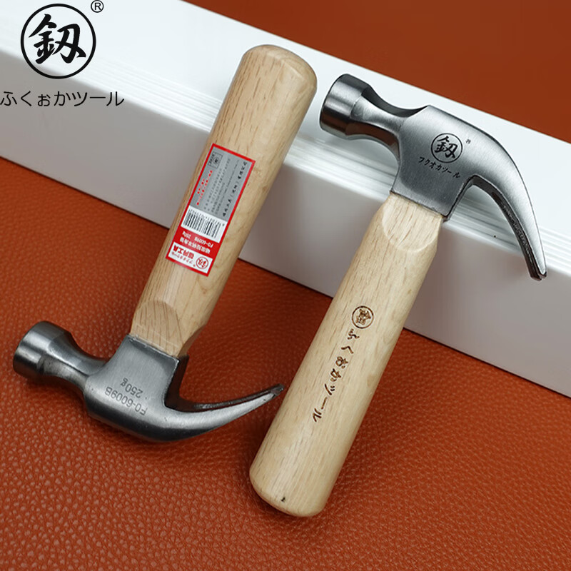鰰Fukuoka Tools Mini Short-Handed Seiko Claw Hammer Round-Head Hammer Multi-Function Woodworking Hammer Strong Magnetic Iron Hammer