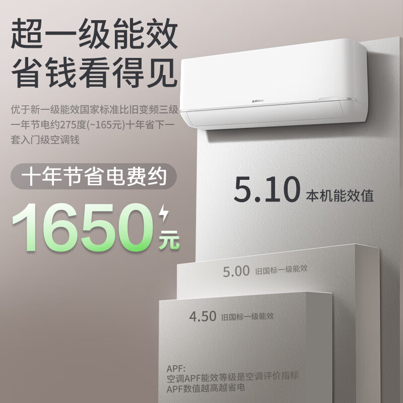 Mitsubishi Heavy Industries Air Conditioner Lingzhong Air Conditioner 1/1.5 HP Air Conditioner New Level 1 Energy Efficiency Power-saving Frequency Converter Home Dormitory Bedroom Wall-mounted Air Conditioner Heating and Cooling Hanger Large 1.5 HP Level 1 Energy Efficiency 35B1 Lingzhong