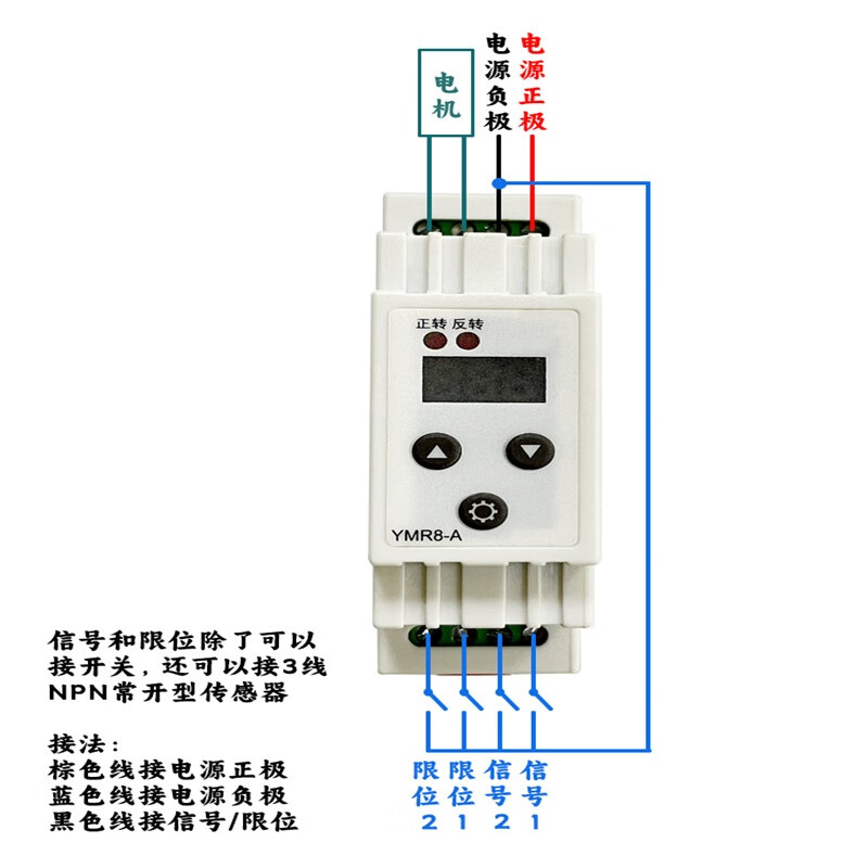 Ouhuayuan DC push rod DC motor forward and reverse controller with limit stall protection adjustable speed controller 12V24V YMR8-A 12-30V universal