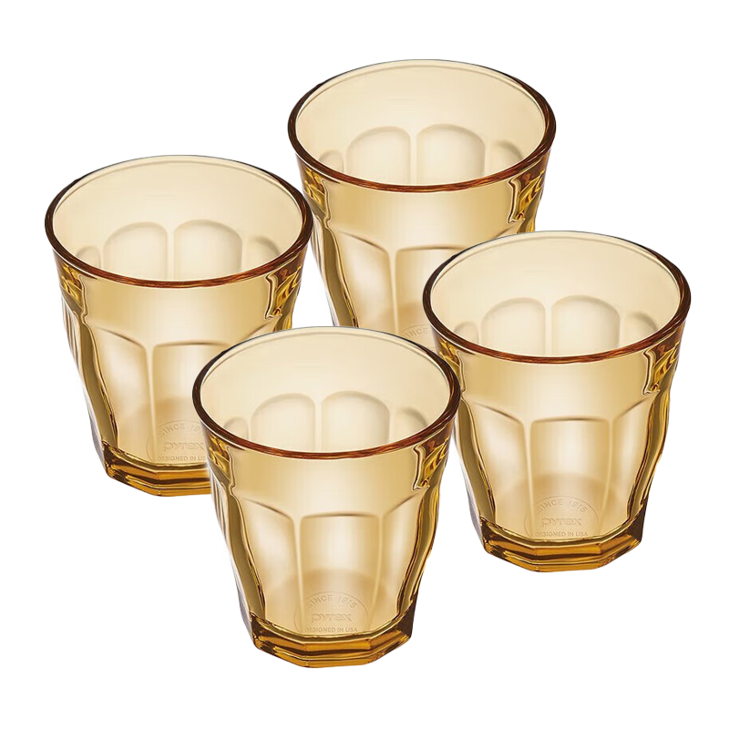 Corning tableware 4 heat-resistant glass coffee cups milk cups beer cups water cups microwave oven-friendly Belle water cups 4-piece set