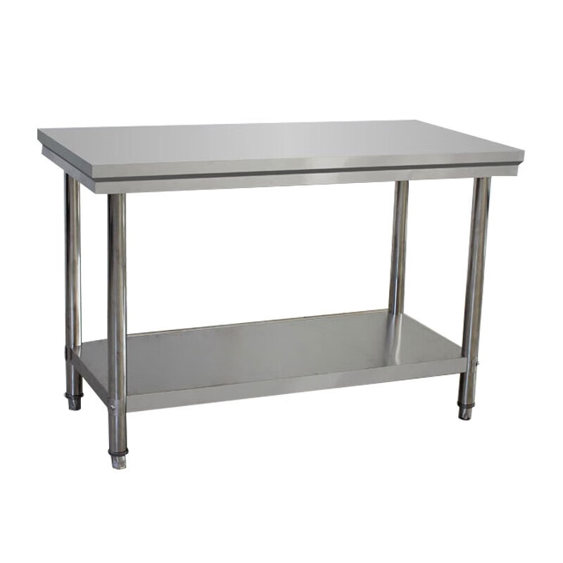 Bingyu removable stainless steel workbench two-layer storage rack operation table commercial work table loading table 120*60*80cm double layer BYS-353