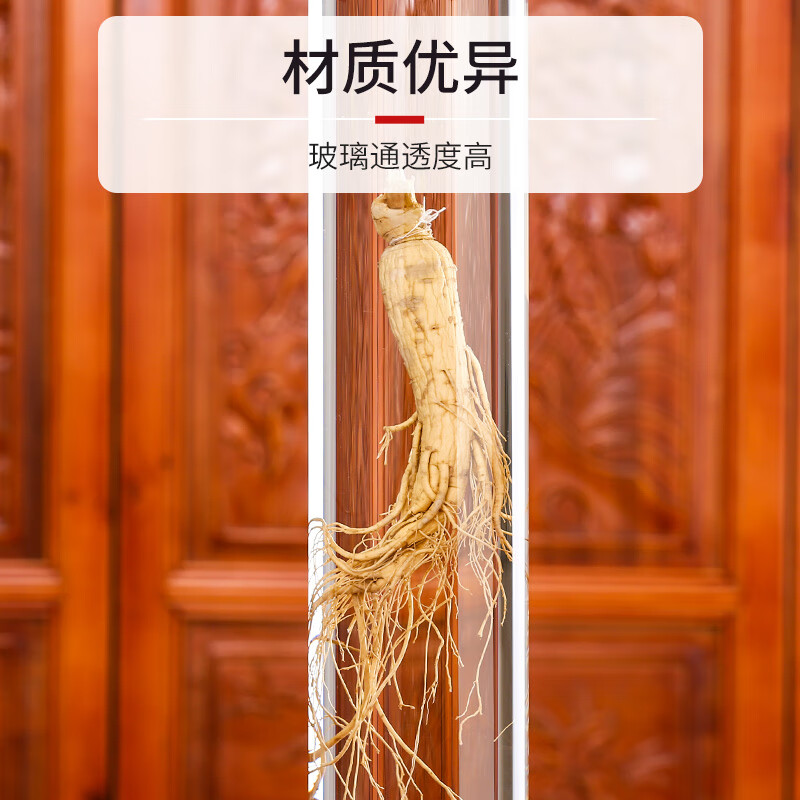 Zhifangyi high borosilicate glass wine bottle small and slender lead-free ginseng medicinal wine special wine container sealed wine making tank 5 catties single bottle gold lock buckle