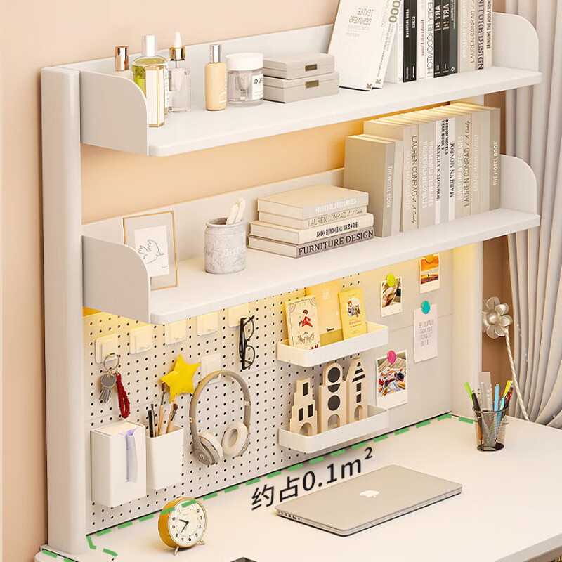 MPPMCK Internet celebrity student study desk storage shelf desktop storage rack computer desk multi-layer perforated board bookshelf 62 upgraded eye protection lamp 3 layers 4*5*6cm