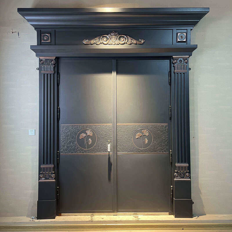 Delijia villa door simple home security door entrance door rural stainless steel double door living room zinc titanium alloy entrance style 11 per square