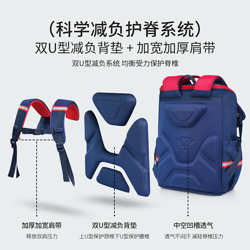 KVG school bag primary school children's spine protection and burden reduction 3-4-6 grade girls boys backpack