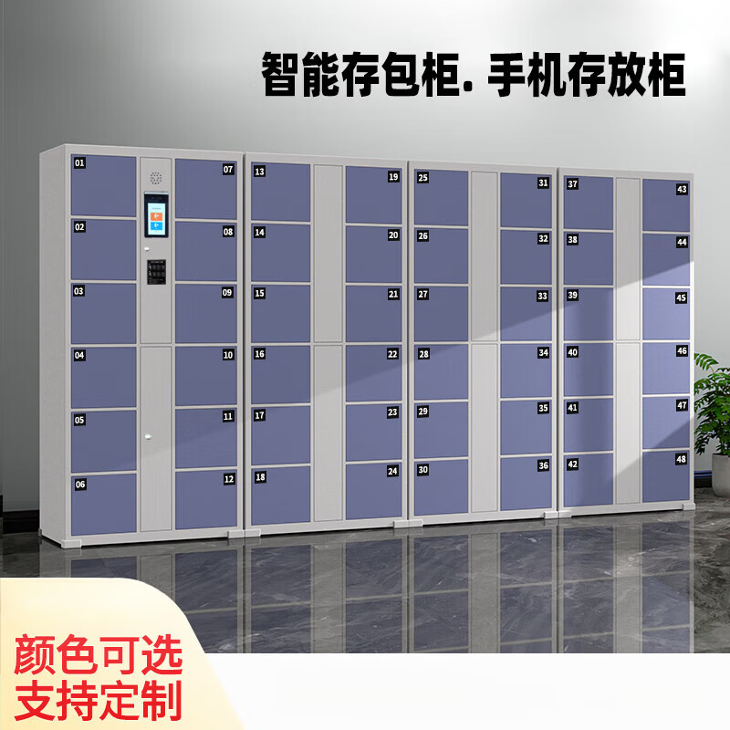 Supermarket Electronic Bag Storage Cabinet Smart Locker Mobile Phone Locker Barcode Fingerprint Scan Face Recognition WeChat Cabinet 24 Doors WeChat Scan Model