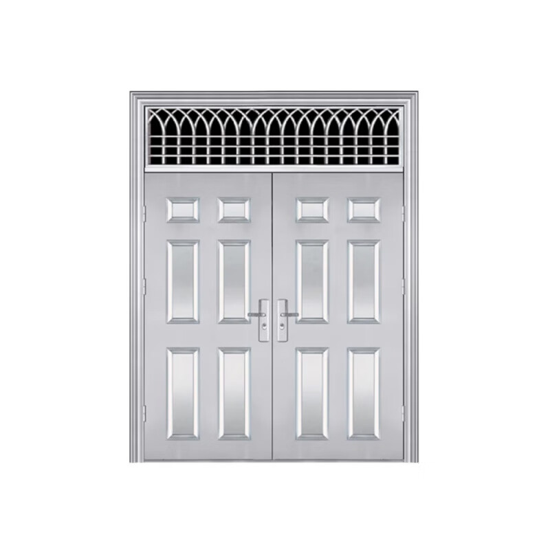 Qilicai customized 304 thickened stainless steel door double-open stainless steel security door entrance flat door villa door home door ordinary thickened stainless steel