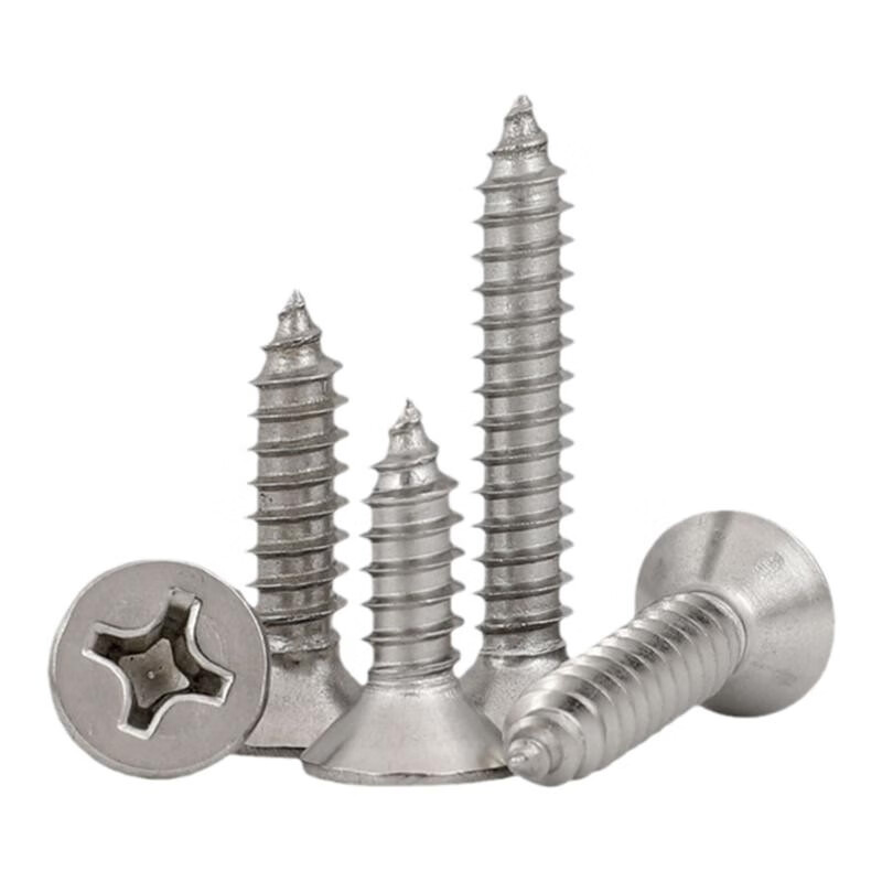 Huili 04 stainless steel flat head self-tapping screws wood screws extended cross countersunk head self-tapping screws M2M4M5M6 ST1.6*8 (1000 pieces)