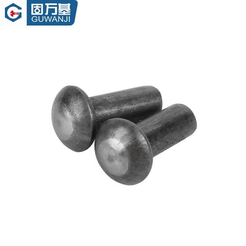 Guwanji iron semi-round head solid rivet natural color round head solid percussion rivet GB867 round cap rivet national standard complete iron color M6x12 (1kg) about 215 pcs