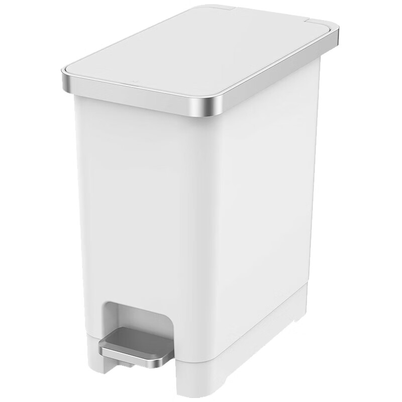 EKO foot trash can 20L matte white commercial with lid large office medical property kitchen bathroom EK6377
