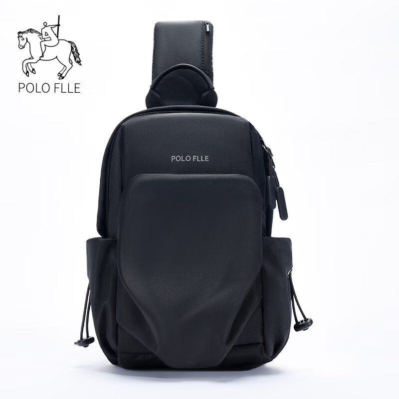 Cobia Paul shoulder crossbody bag men's chest bag multi-functional business casual men's bag large capacity outdoor sports small backpack travel black