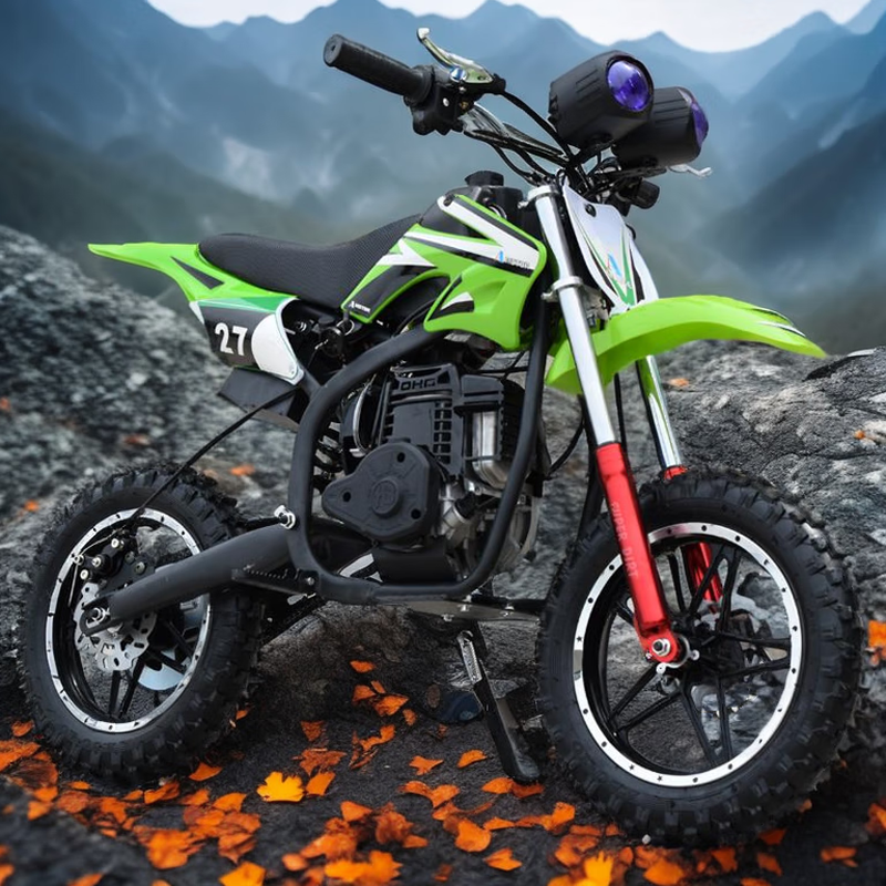 Langchuang Motorcycle 49cc mini medium 4-stroke off-road vehicle two-wheel light motorcycle fuel version pure gasoline model 4-stroke hand start red green