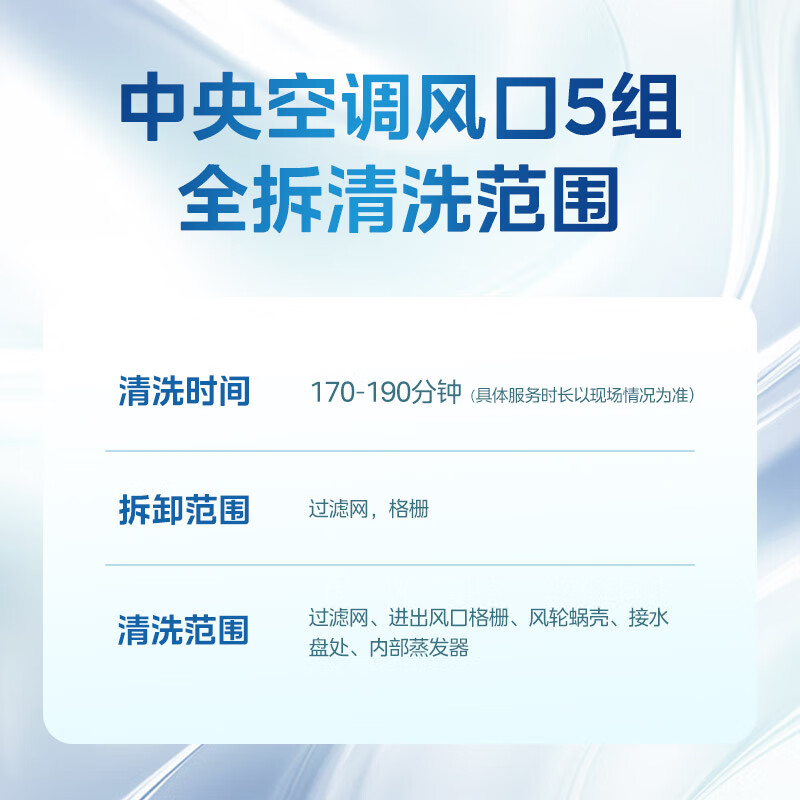 Midea Xiyuejia air conditioner door-to-door cleaning, hanging/cabinet/central air-conditioning cleaning service, central air-conditioning outlet 5-group disassembly and cleaning package, deep cleaning/no restriction on brands/free door-to-door cleaning
