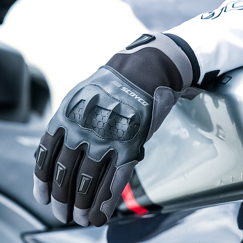 SCOYCO motorcycle riding gloves, autumn and winter waterproof, warm and anti-fall touch screen riding gloves for men and women motorcycle racing riders